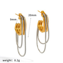 (Gold Silver)Minimalist Stainless Steel Ear Jewelry With Pvd Gold Coating Womens Daily Style
