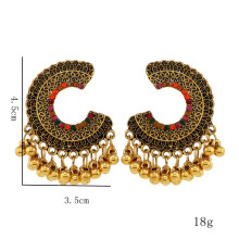 (Style F)Boho Chic Alloy Earrings With Tassel Oil Drop Elements For Women Fashionistas