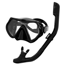 (Black)Silicone Seal Snorkel Mask With Dry Breathing For Water Adventure Activities