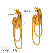 (Gold)Minimalist Stainless Steel Ear Jewelry With Pvd Gold Coating Womens Daily Style