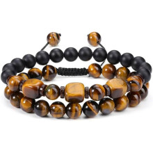 (StyleD)Stone Geometric Beaded Bracelet For Men Women Unisex Fashion Gift Jewelry