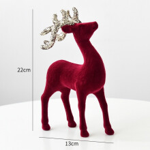(Deer B) Tree Christmas Red Reindeer Decor Sparkling Figurines Hanging Holiday Ornament