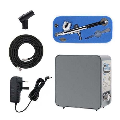 Switzer Switzer Airbrush Compressor Kit 40PSI, Light Grey