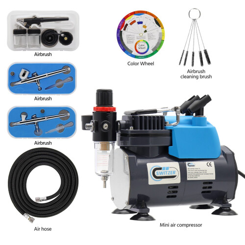 Switzer Switzer Airbrush Compressor Kit 1/5HP, Grey 1