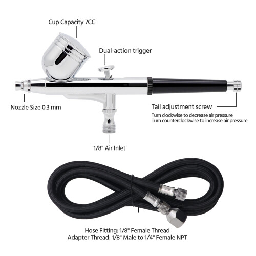 Switzer Switzer Dual Action Airbrush Kit 7CC Cup 01 1