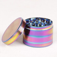 Alloy Zinc Four Layer Colorful Ice Blue Smoke Grinder Triangle Breaker Smoke