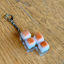 (Four Key Z)Keyzonic Caramel Bread Handmade Keycap Doa With Keychain Stress Release For Diy Keyboard Enthusiasts