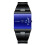 (Black Blue)Mens Thin Quartz Watch With Rectangular Dial And Stainless Steel Strap For Daily 2