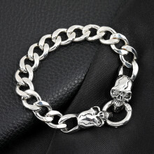 Titanium Steel Skull And Chain Bracelet For Men Women With Style Streetwear