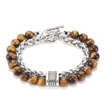 (Style A)Natural Stone Mens Bracelet With Geometric Design For Travel Gift Casual Wear