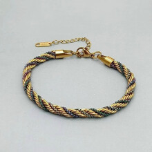 (Gold Multi)Titanium Steel Female Jewelry With Geometric Shape Electroplated Surface Style