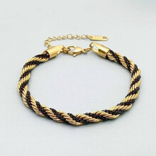 (Gold Black)Titanium Steel Female Jewelry With Geometric Shape Electroplated Surface Style