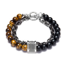 (Style D)Natural Stone Mens Bracelet With Geometric Design For Travel Gift Wear Casual