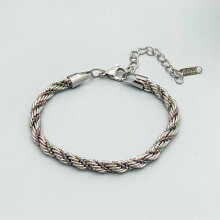 (Silver Multi)Titanium Steel Female Jewelry With Geometric Shape Electroplated Surface Style