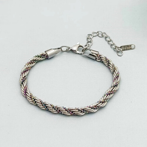 (Silver Multi)Titanium Steel Female Jewelry With Geometric Shape Electroplated Surface Style