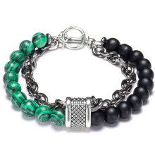(Style C)Natural Stone Mens Bracelet With Geometric Design For Travel Gift Wear Casual