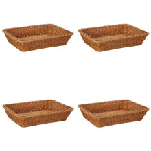 4X Cesta de Almacenamiento de Mimbre de 16 Pulgadas, Cesta de Pan Tienda Cesta de Exhibición de Supermercado Cesta Tejida para Comida Fruta