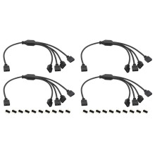 4Pcs ARGB Splitter Cable, 1-to-4 Female to Female 5V 3 Pin Addressable RGB Splitter Extension Cable ARGB LED Sync Cable