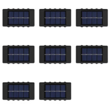 8X Applique Murale Extérieure Solaire Étanche pour Jardin, Éclairage Vers le Haut et Vers le Bas, Lampe Solaire pour Mur Extérieur Étanche