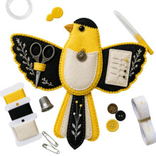 (F) Bird‑Shaped Felt Sewing Storage Bag Kit, Portable Craft Embroidery Tools Organizer Pouch