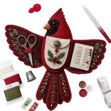 (A) Bird‑Shaped Felt Sewing Storage Bag Kit, Portable Craft Embroidery Tools Organizer Pouch