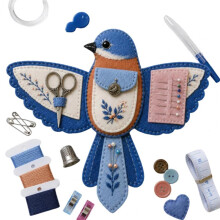(D) Bird‑Shaped Felt Sewing Storage Bag Kit, Portable Craft Embroidery Tools Organizer Pouch