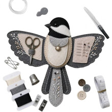 (E) Bird‑Shaped Felt Sewing Storage Bag Kit, Portable Craft Embroidery Tools Organizer Pouch