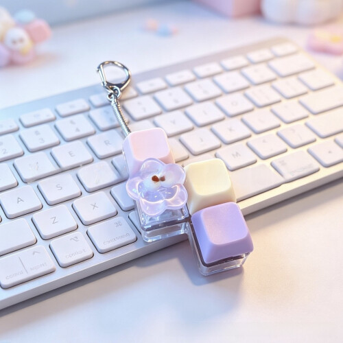 (Z Shape)Keyzonic 4 Lightup Keycap Keychain For Collection Stress Release Keyboard Users