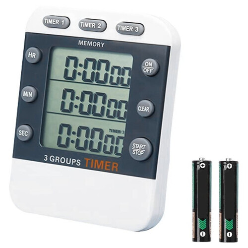 4X Digital Dual Kitchen Timer, 3 Channels Count /Down Timer, Triple Cooking Timer, Large Display, Loud Volume Alarm 1