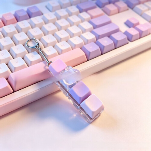 (T Shape)Keyzonic 4 Lightup Keycap Keychain For Collection Stress Release Keyboard Users 1