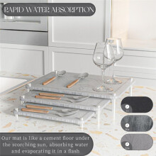 3Pcs Nesting Stone Drying Mat for Kitchen Counter, Super Absorbent Diatomaceous Earth Drying Mat with Non-Slip Feet