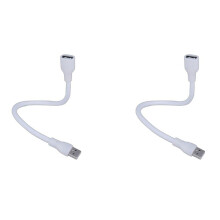 2 Cabos de Extensão USB Flexíveis Macho para Fêmea com Fonte de Alimentação de 2 Núcleos, Perfeitos para Leitura de Laptop com Luz USB