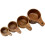 Set of 4 Wood Measuring Cups, Stackable Kitchen Measure Tool with Handle, Baking and Cooking Measuring Set 4 Size 5