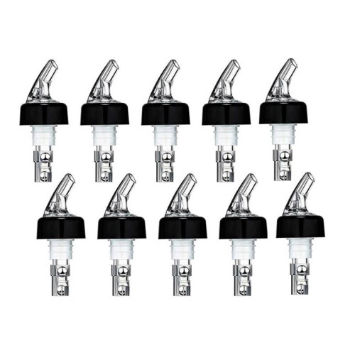 10Pcs Automatic Measured Bottle Pourer, Bico Bottle Pourer com Cauda e Colar, Pourers Garrafa de Licor 1 Oz/30 Ml