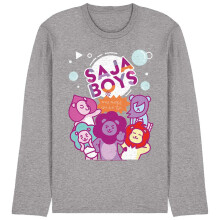 (S, Athletic Heather) K-Pop Demon Hunters Unisex Adult Soda Pop Saja Boys Mascot Long-Sleeved T-Shirt