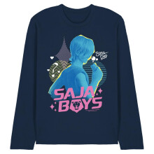 (S, Navy) K-Pop Demon Hunters Unisex Adult Mystery Saja Boys Long-Sleeved T-Shirt