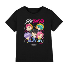 (5-6 Years, Black) K-Pop Demon Hunters Childrens/Kids Saja Boys Chibi T-Shirt