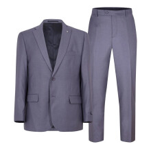 (38R, Grey) Scotch Mens Plain Single-Breasted Suit Set