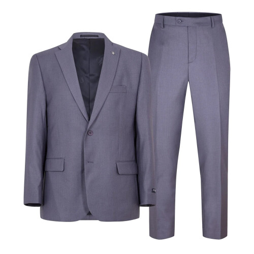 Scotch (38R, Grey) Scotch Mens Plain Single-Breasted Suit Set