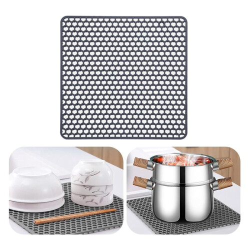 13,5 X 13,5 Polegadas Tapete de Mesa de Silicone Protetores de Pia Anti-Escaldante Fácil de Limpar Isolante Térmico 1