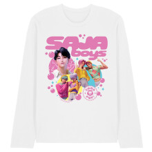 (XL, White) K-Pop Demon Hunters Unisex Adult Saja Boys Bubbles Long-Sleeved T-Shirt