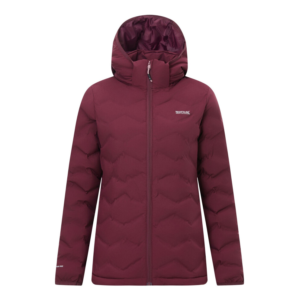 Regatta Deyla Women's Quilted Padded Jacket in Purple Size 8, Hooded Water Repellent Long-Sleeved Coat with Zip Pockets - Image 3