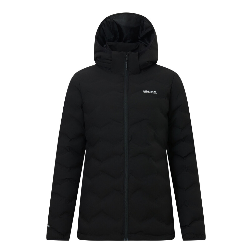 Regatta Deyla Quilted Padded Jacket for Women, Water Repellent Hooded Coat in Black, Size 12 UK - Image 3