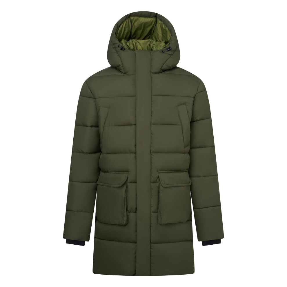 Regatta Men's Dark/Green Marek Longline Hybrid Jacket - Khaki/Nephrite - Xl - Khaki/Nephrite - 63% Polyester/37% Recycled Polyester - Image 2