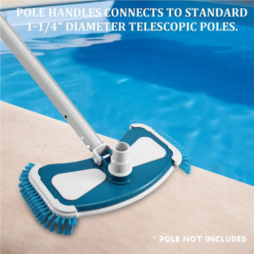 Pool Vacuum  Side Brushes Swivel Hose Connection Pole Handle for Swimming Pools 2