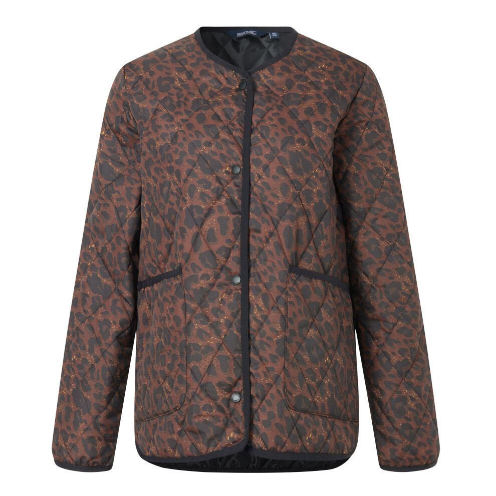 Regatta Women's Brown / Maia Leopard Print Quilted Jacket - Size 14 - Image 3