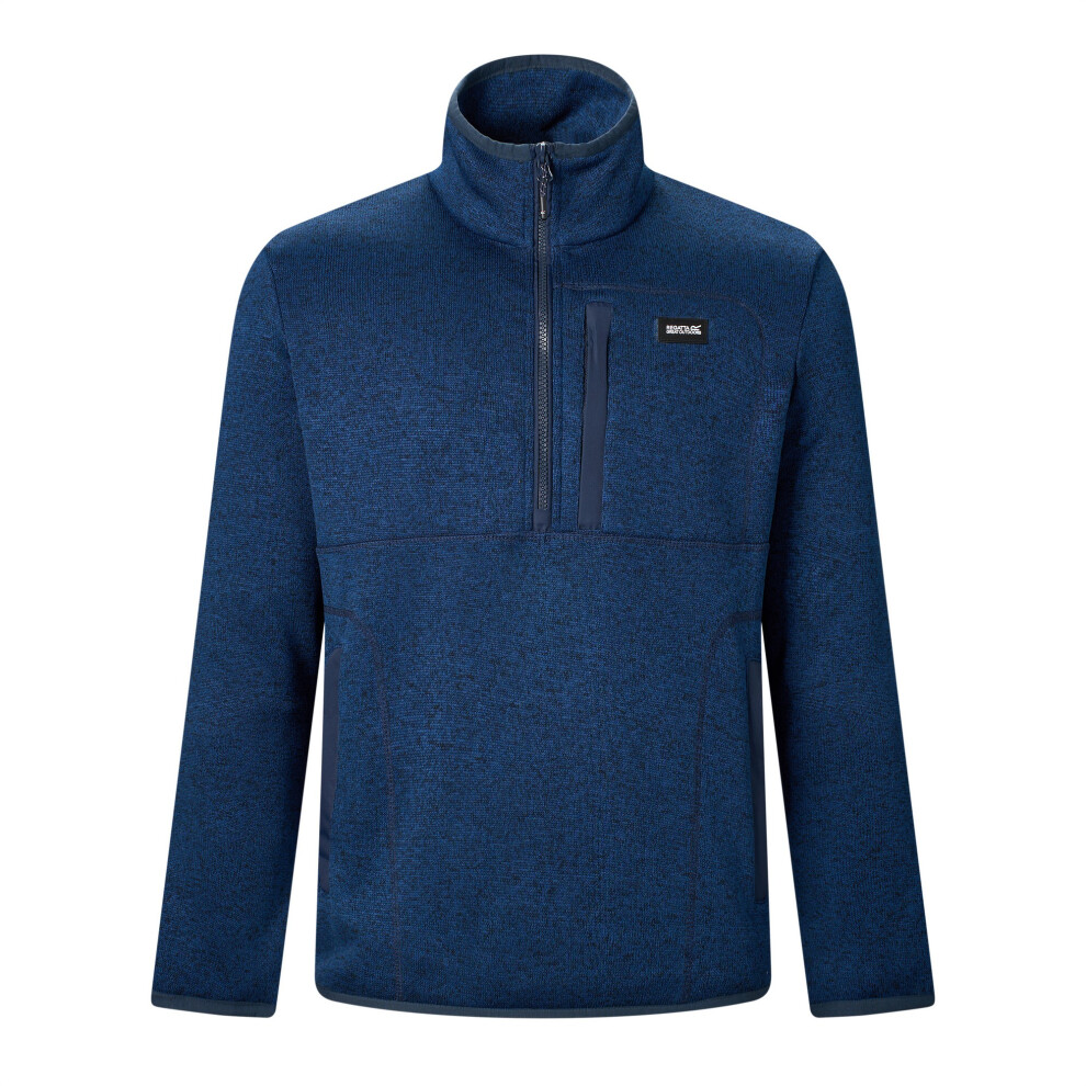 Regatta Men's Barlee Quarter Zip Fleece Top - Navy - 3XL - Navy - 70% Polyester/30% Recycled Polyester - Image 2