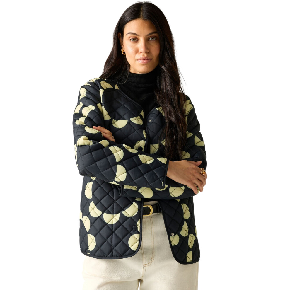 Regatta Women's Black / Orla Kiely Daisy Hoop Lightweight Quilted Jacket - 8 Uk - 100% Polyester - Image 2