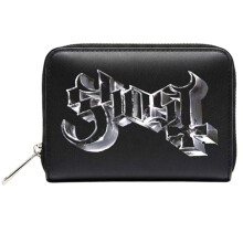 Ghost Chrome Logo Faux Leather Zip Top Purse