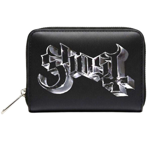 Ghost Ghost Chrome Logo Faux Leather Zip Top Purse